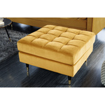 Design kruk MODERN BAROK 37cm edel grijs goud fluweel Chesterfield - 40731