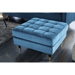 WOMO-DESIGN kruk goud/wit, 38x36 cm, gemaakt van stoffen bekleding en houten poten