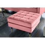 Design kruk CHESTERFIELD 80cm grijs fluwelen knoopstiksel klinknagelrand - 43521