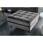 WOMO-DESIGN kruk goud/wit, 38x36 cm, gemaakt van stoffen bekleding en houten poten