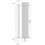 Designradiator Instamat Tubone-H 21x200x14cm Incl. Aansluitset Wit