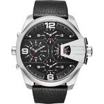 Diesel DZ4323 Horloge Mega Chief Chrono staal-leder zwart 51 mm