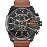 Diesel Mega Chief chronograaf zwartbruin herenhorloge met leren band Dz4343