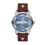 Diesel Heren Mini Daddy DZ7321 bruin lederen quartz horloge