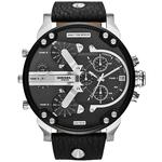 Nieuwe Diesel Mr Daddy 2.0 zwart lederen chronograaf 4 tijdzone herenhorloge DZ7313