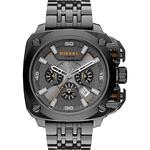 Diesel DZ1206 Horloge Master Chief staal-leder zilverkleurig-bruin 45 mm