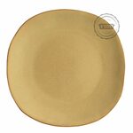 Dinerbord beige met zwarte bloemen