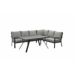 Sergio lounge-diningset - 3-delig - links - carbon black - light grey