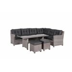 Decala lounge-diningset - 5-delig - aluminium - light teak look - desert sand