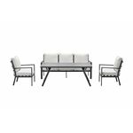 Sergio lounge diningset 4 delig carbon black / dessert