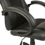 In hoogte verstelbare bureaustoel LAZIO zwart kunstleer armleuningen directiestoel - 43293