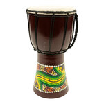 Djembe - Blauw & Groen Stippenpatroon (ca. 30 x 15 cm)