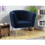 Fauteuil Lucera - stof Letto - donkerblauw - Leen Bakker
