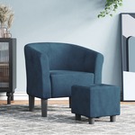 Bronx71 Velvet fauteuil Malaga donkerblauw.