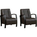 Eleonora Leren Fauteuil 'Lex' kleur donkerbruin leder