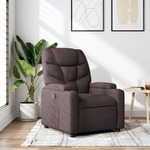 Vidaxl Fauteuil Verstelbaar Stof Donkerbruin
