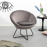 TOM fauteuil Polly 77 x 72 x 66 cm polyester/staal donkergrijs