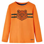 Kindershirt met lange mouwen vliegtuigprint 92 donkeroranje