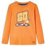 Kindershirt met lange mouwen vliegtuigprint 116 donkeroranje