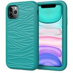 Voor iPhone 11 Pro Wave Patroon 3 in 1 Siliconen +PC Schokbestendige beschermhoes (Donkerzeegroen)