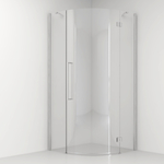 Douchecabine Van Rijn ST05 Kwartrond Aluminium 90x200 cm 8 mm Helder Glas Zwart
