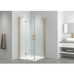 Kerra Flow vierkante douchecabine 90x90cm goud