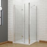 Kerra Flow vierkante douchecabine 80x80cm zwart