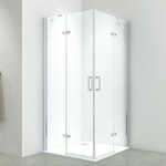 Douchecabine Wiesbaden met Draaideur en Zijwand 90x100 cm 8mm Nano Coating Chroom