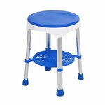 Luxe douchekruk met draaibare zitting | Atlantis | Met opbergplateau | Anti-slip doppen | Douchekrukken | Blauw / Grijs | PR46055