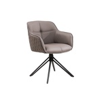 Draaistoel PAPILLON draaibaar 180 graden met armleuningen leather zwart - 44594