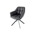 Draaistoel EUPHORIA draaibaar 180 graden met armleuningen leather grijs - 45860