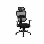 Ergonomische draaistoel zwart en blauw