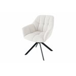 Draaistoel EUPHORIA draaibaar 180 graden met armleuningen leather zwart - 45859