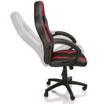 Racing bureaustoel, Zwart/Wit gestreept, draaistoel, gevoerde armleuningen, kantelmechanisme, Lift SGS gecontroleerd