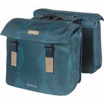 Basil elegance dubbele fietstas - gerecycled pet polyester - waterkerende vouwsluiting - mik systeem - estate blue