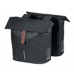 Basil miles double bag - waterdichte dubbele fietstas, unisex, sportief, zwart-limoen