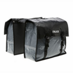 Falkx dubbele fietstas bisonyl 40 liter grijs/zwart