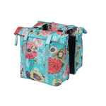 Dubbele fietstas New Looxs Fiori Double - Zarah blauw