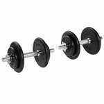 SPORTNOW verstelbare dumbbell, veelzijdig, eenvoudig aan te passen, tot 10 kg, ruimtebesparend, anti-slip grip, zwart | Aosom.nl