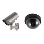 3x Dummy nep koepel beveiligingscamera met ledlampje 12 cm beveiligingsmateriaal - Dummy beveiligingscamera