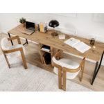 Bureau 2 personen TWINNA 240 cm atlantische pijnboom/zwart