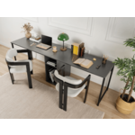 Bureau 2 personen TWINNA 240 cm marmer wit/zwart