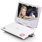 Portable 9"" DVD-speler met USB-hoofdtelefoon-ophangbeugel Lenco Wit-Roze