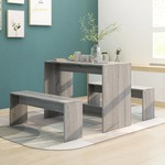 Eettafel met 4 stoelen hout naturel