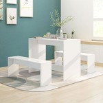 Bootcut eethoek tafel zwart en 4 Limhamn stoelen beige.