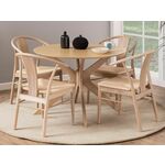 Bootcut eethoek tafel zwart en 6 Limhamn stoelen beige.