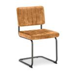 Leren eetkamerstoel mate, bruin leer, bruine keukenstoelen