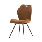 Leren eetkamerstoel daily, bruin leer, bruine keukenstoelen