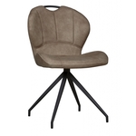Leren eetkamerstoel comfort, bruin leer, bruine keukenstoelen