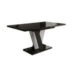 Meubella Eetkamertafel Velluto - Zwart hoogglans - Betonlook - 160 cm - Uitschuifbaar